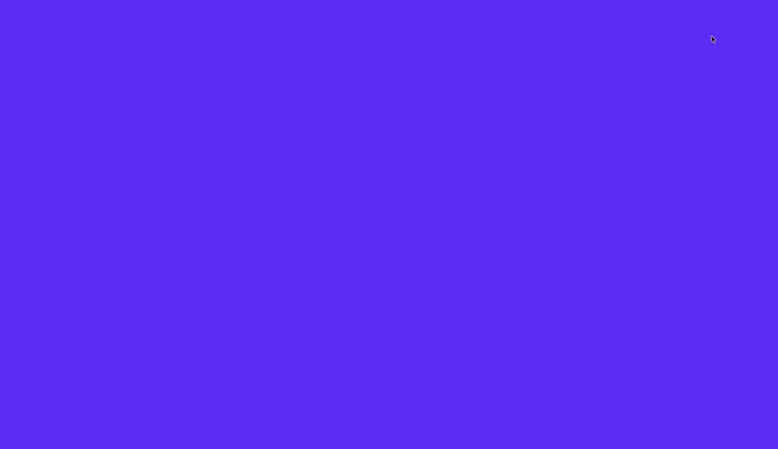 A light page titled HOME switching to ABOUT through a sweeping purple fill.