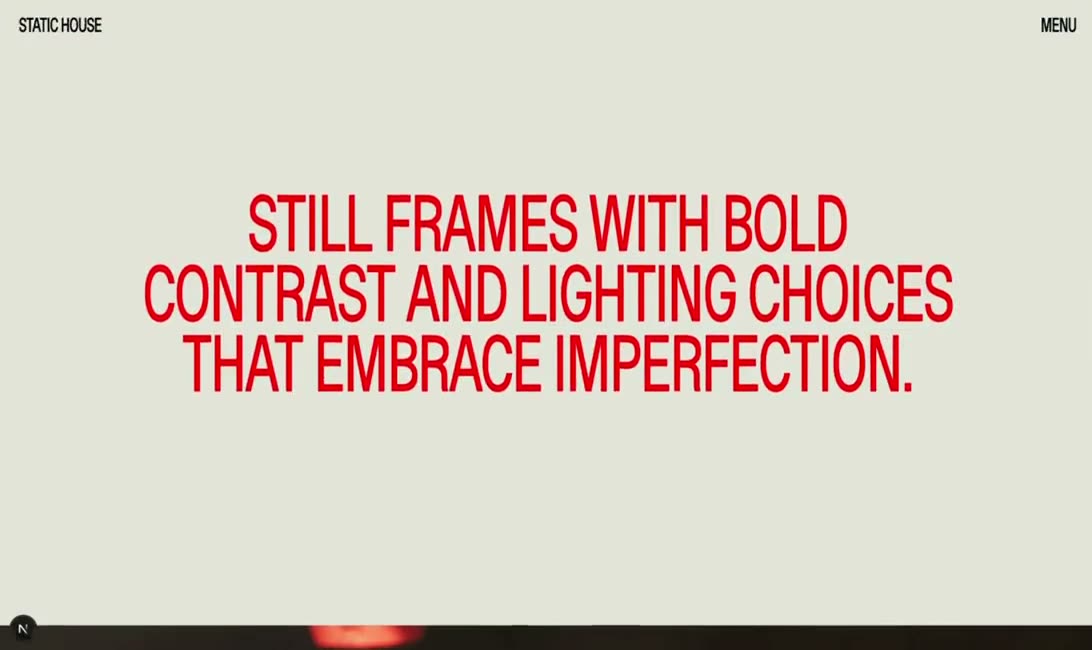 Huge white words scrolling on electric blue with small paragraph words gathering in the middle.